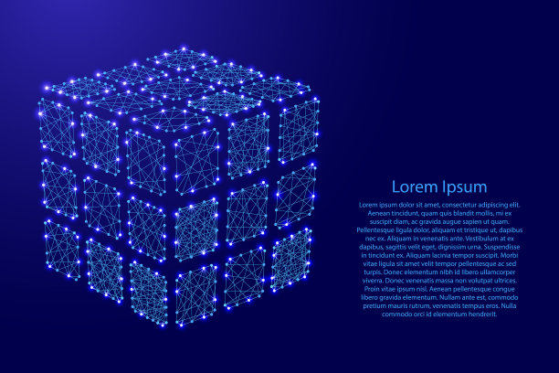 从未来多边形拆卸的魔方图片下载