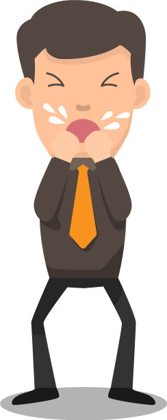 商人咳嗽他生病和发烧图片下载