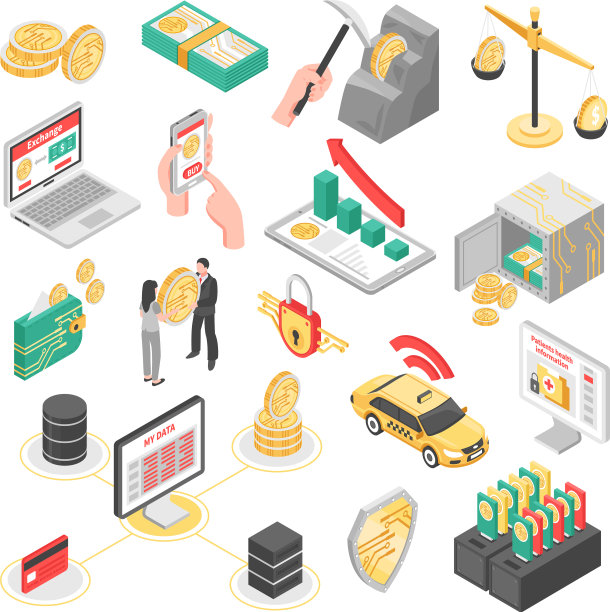 加密货币等距图标集图片下载