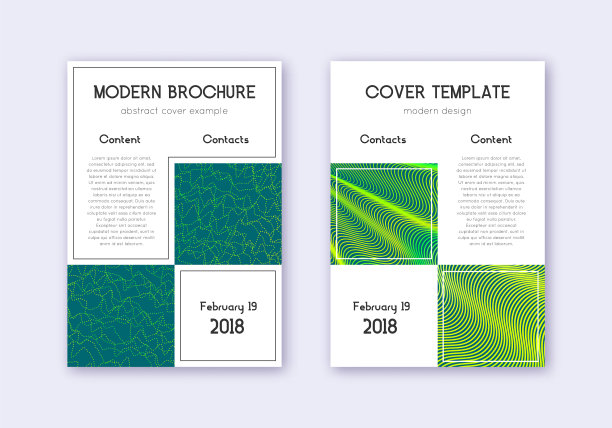 商业封面设计模板集绿色摘要图片下载