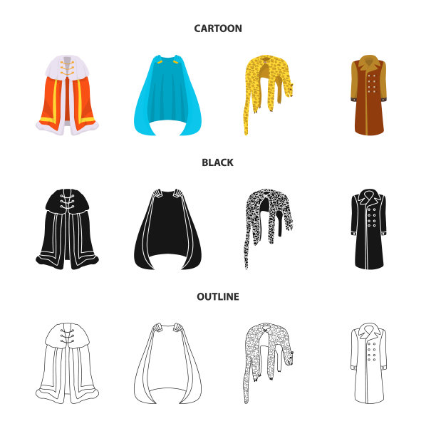 孤立的对象材料和服装图标图片下载