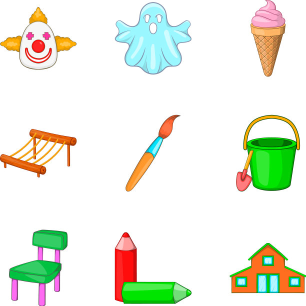 发展儿童创造力图标集图片下载