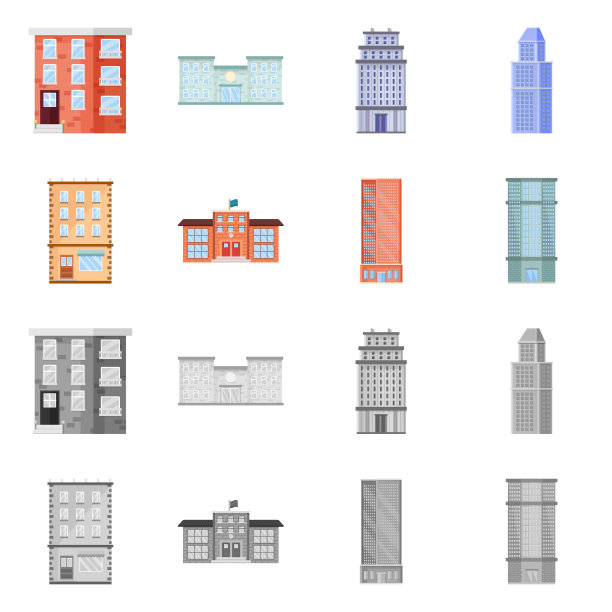 隔离对象市政和中心图标图片下载