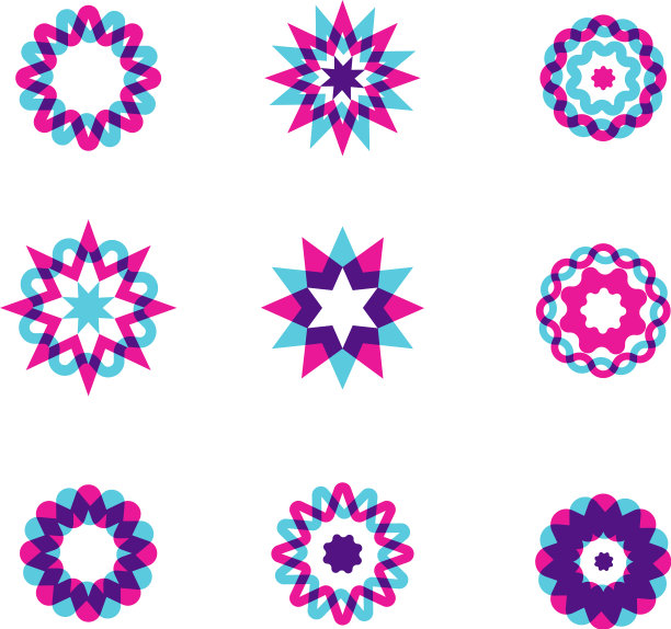 几何圆集合抽象的商业符号图片下载