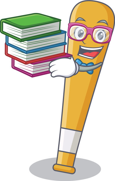 学生与书棒球棒人物卡通图片下载