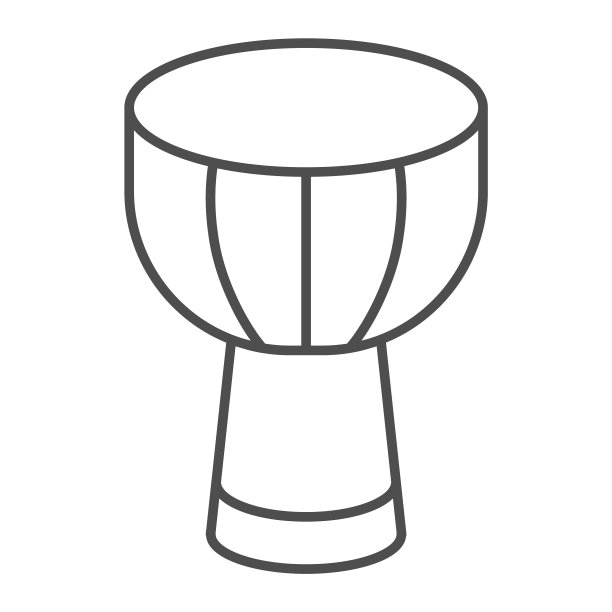 非洲鼓细线图标乐器图片下载