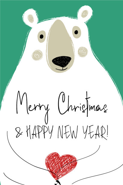 圣诞贺卡与搞笑熊图片下载