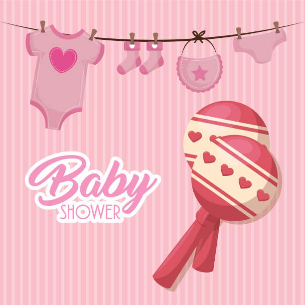 婴儿淋浴卡与设置图标图片下载