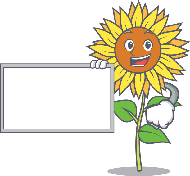 用板向日葵人物卡通风格图片下载