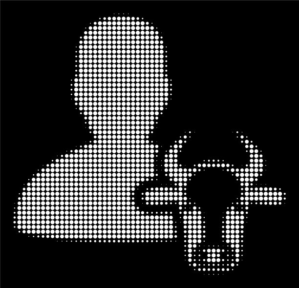 白色半色调奶牛农民的图标图片下载