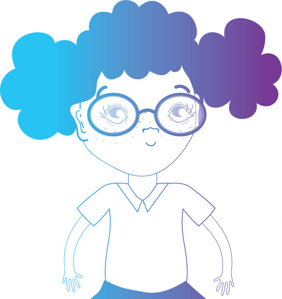 线条阿凡达女孩的发型和衬衫图片下载