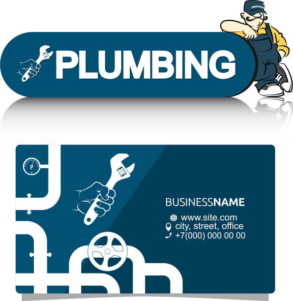 一张给水管工的名片图片下载