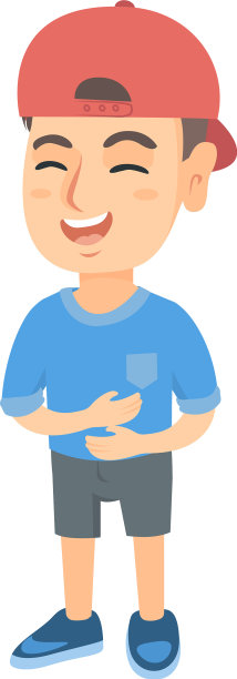 一个戴着帽子的快乐的白人男孩在笑图片下载