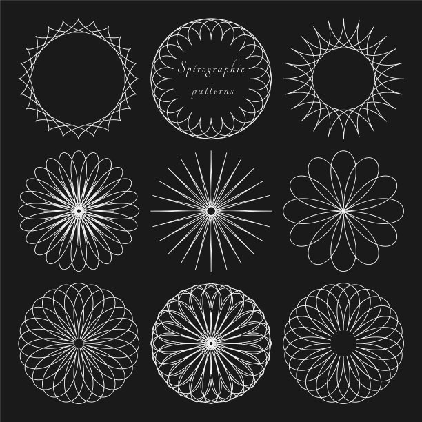 为螺旋线设计设置圆形线性元素图片下载
