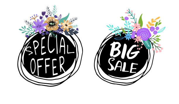 销售手绘字标签图片下载