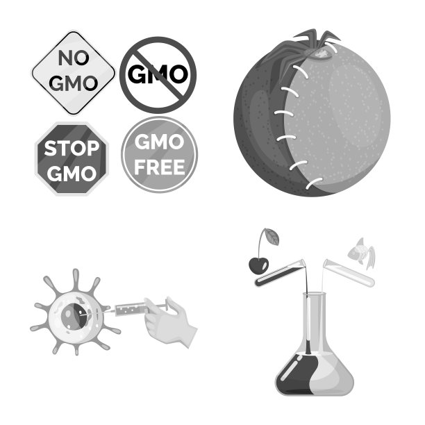 设计转基因和有机图标集图片下载