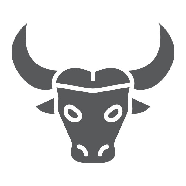 水牛象形符号动物和动物园牛标志图片下载