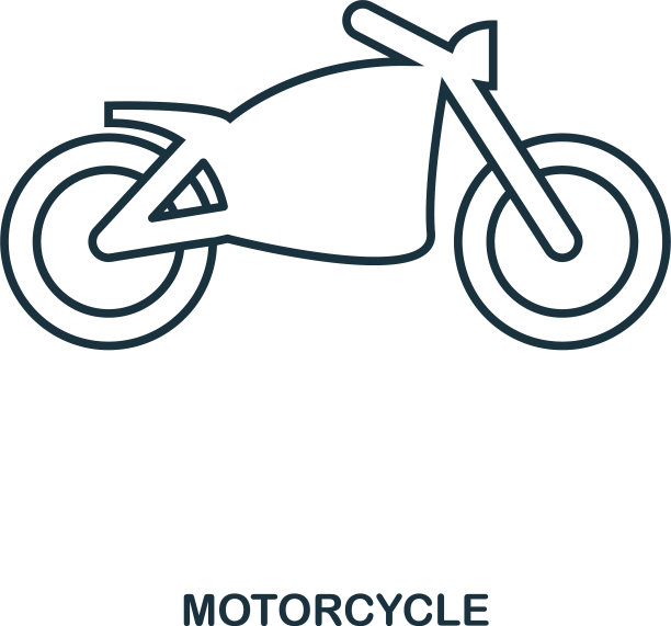 摩托车图标轮廓风格图标设计UI图片下载