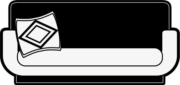 沙发与木腿家具图标形象图片下载