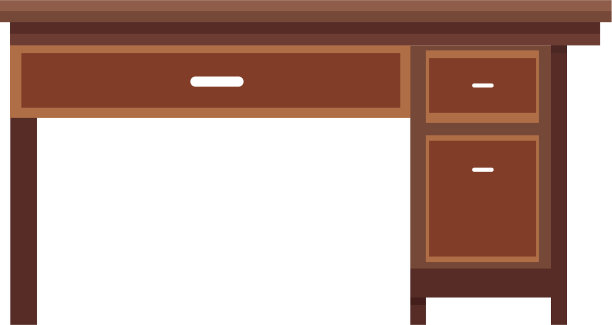 办公桌椅木质家具形象典雅图片下载