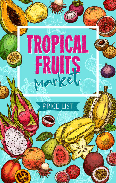 水果市场描绘异国水果价格图片下载