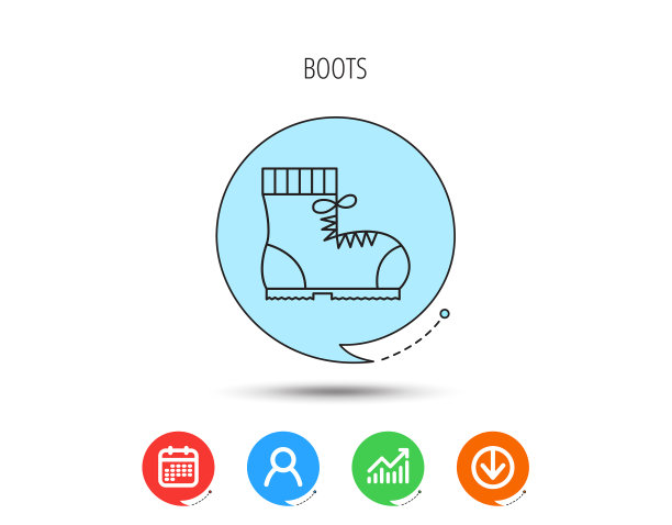 靴子图标徒步或工作鞋标志图片下载