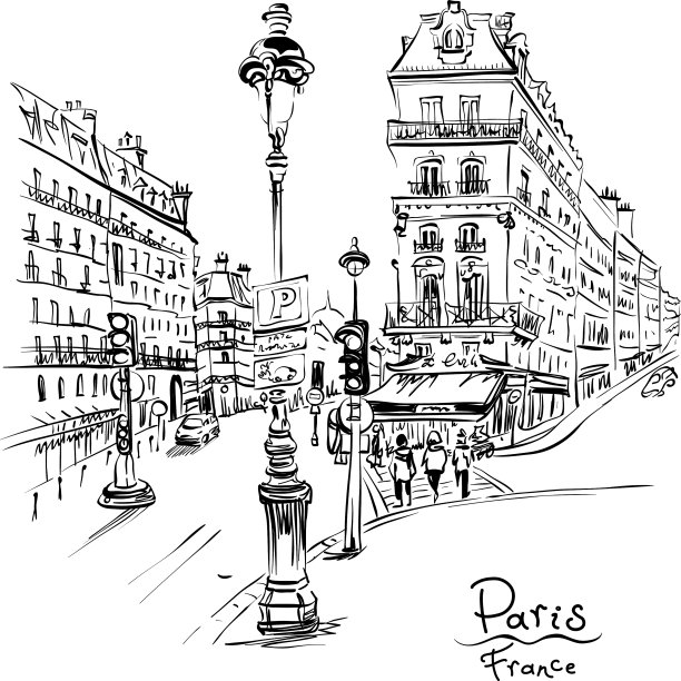 舒适的巴黎大街法国图片下载