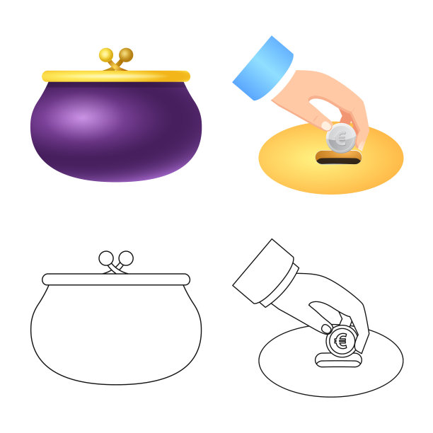 设计银行和货币图标收集图片下载