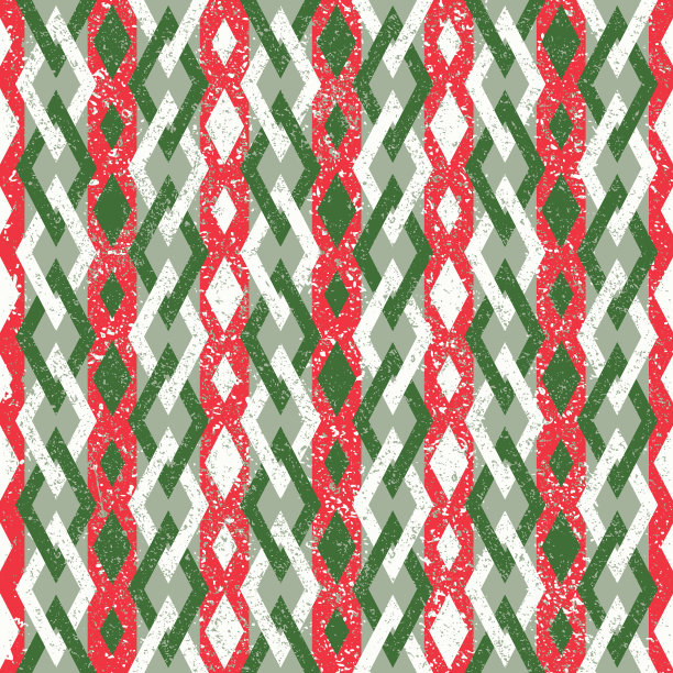 红色和绿色抽象几何圣诞图案图片下载