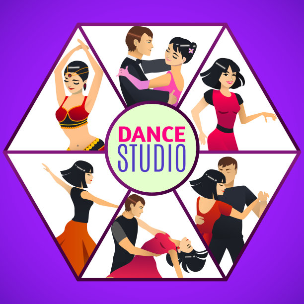 舞蹈工作室模板在卡通风格图片下载