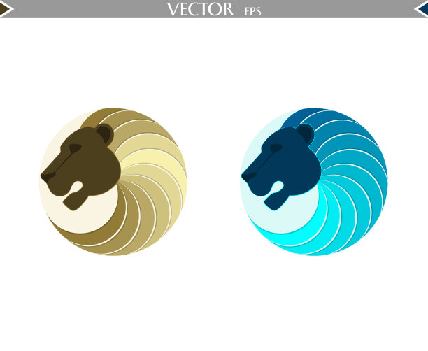 抽象狮子集标志图片下载