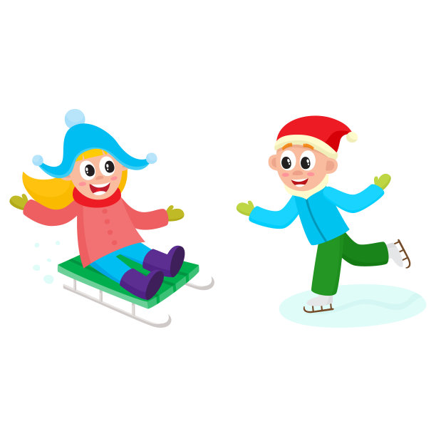 孩子们在室外玩的冬天设置图片下载