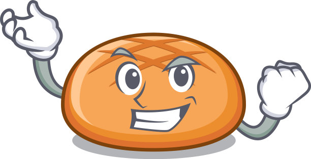 成功的汉堡面包人物卡通图片下载