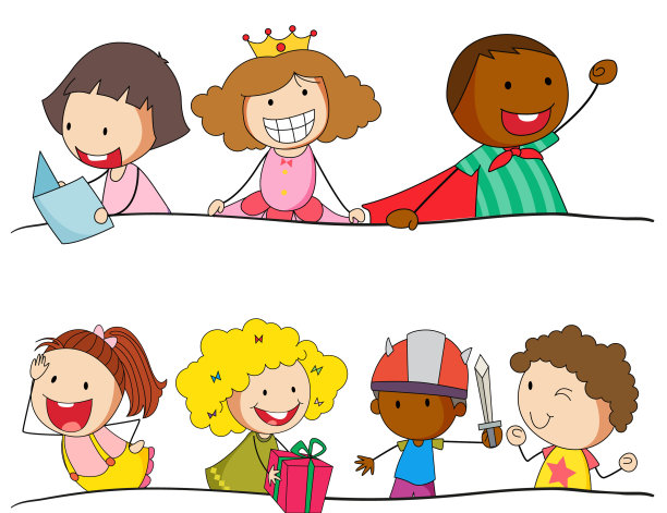 一套涂鸦孩子的性格图片下载