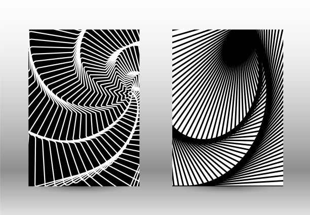 一组带有扭曲线条的抽象图案图片下载