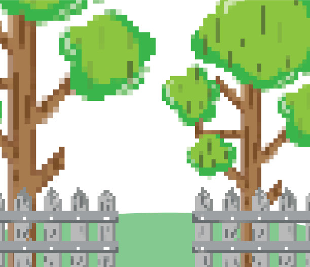 像素化的花园景色图片下载