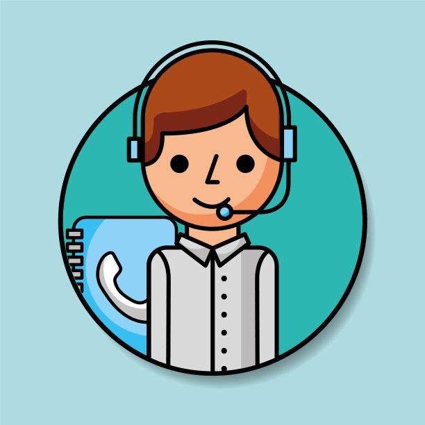 肖像操作员与耳机和联系簿图片下载