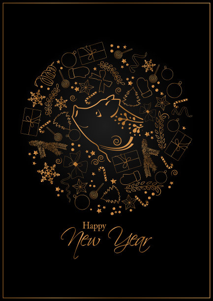 2019年新年贺卡，供您设计图片下载