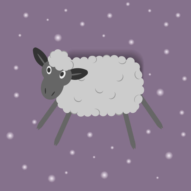 粉红色背景上滑稽的卡通绵羊图片下载