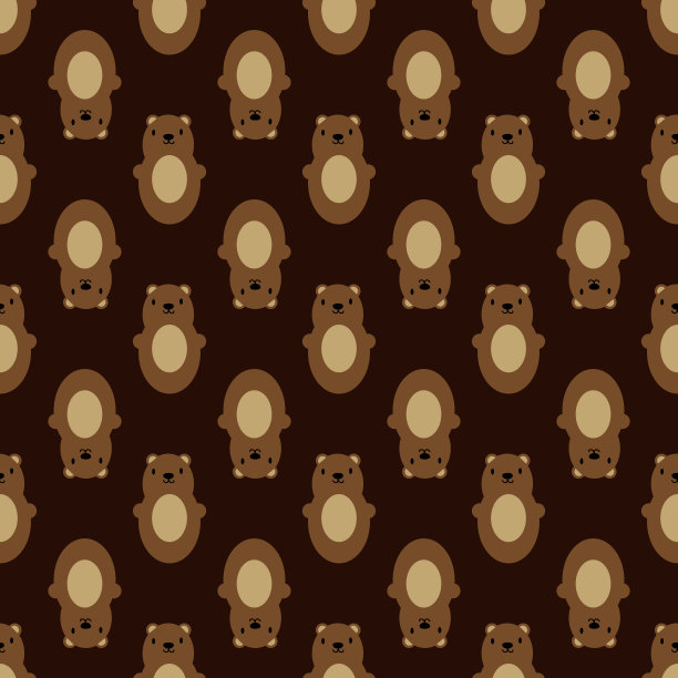 泰迪熊无缝艺术棕色简单图案图片下载