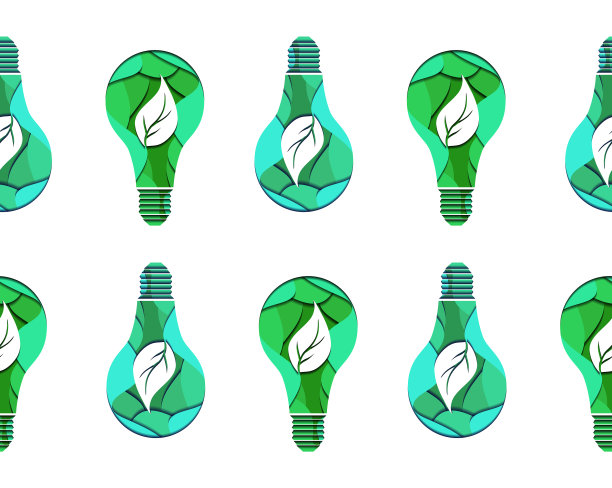 无缝图案的3d生态灯泡用图片下载