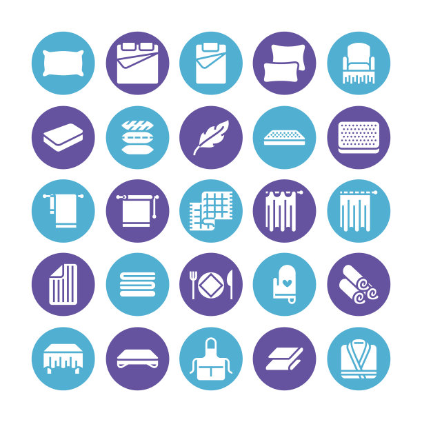 床上用品平面字形图标整形床垫图片下载