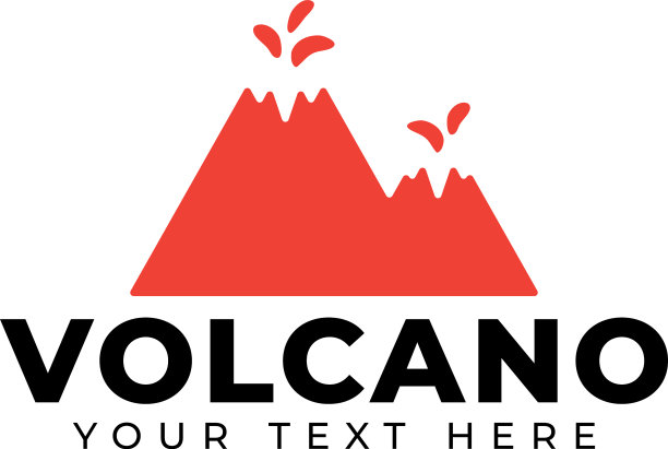 火山山标志设计模板孤立图片下载