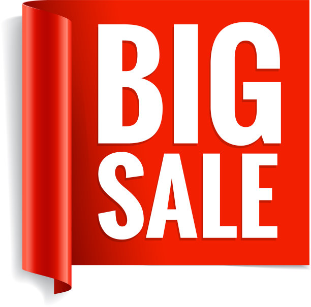 销售横幅现实红色光泽纸丝带图片下载