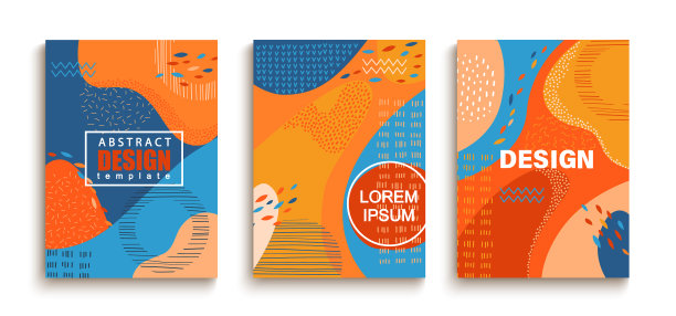 抽象设置有趣的涂鸦几何背景图片下载