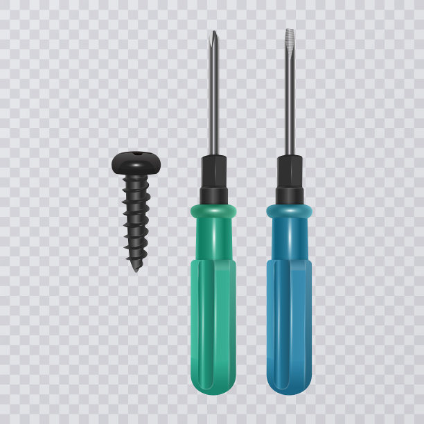 逼真的螺丝刀隔离图片下载