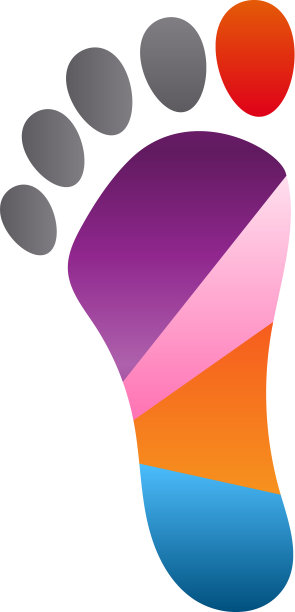 彩色抽象脚掌图标模板图片下载