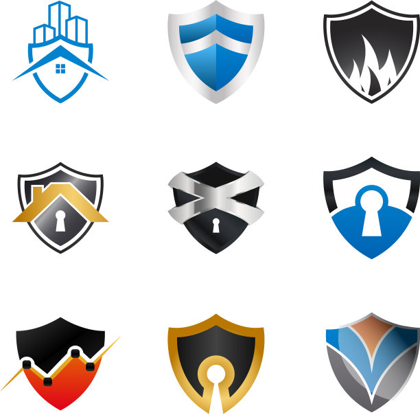 收集抽象盾形标志设计图片下载