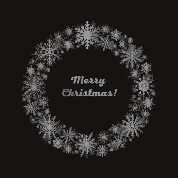 用雪花装点新春圣诞花环图片下载