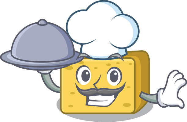 厨师与食物豪达芝士片卡通图片下载